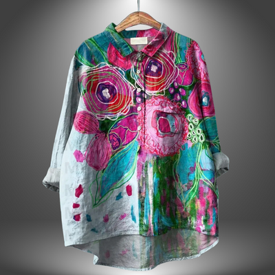 Virginia | Artisan Floral Shirt for Women