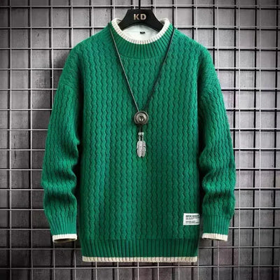 Levi | Colour Blocked Cable Knit Turtleneck