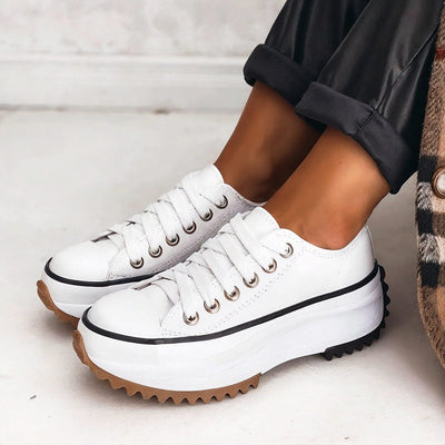 Elisa™ - Platform Sneakers Made of Leather