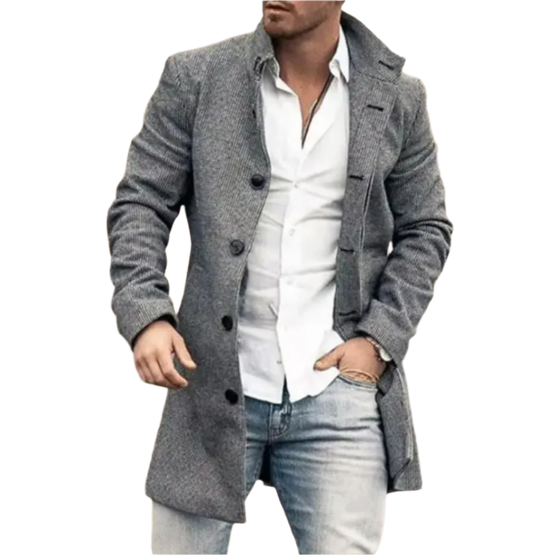 Mack | Stylish Wool Coat with Herringbone Pattern
