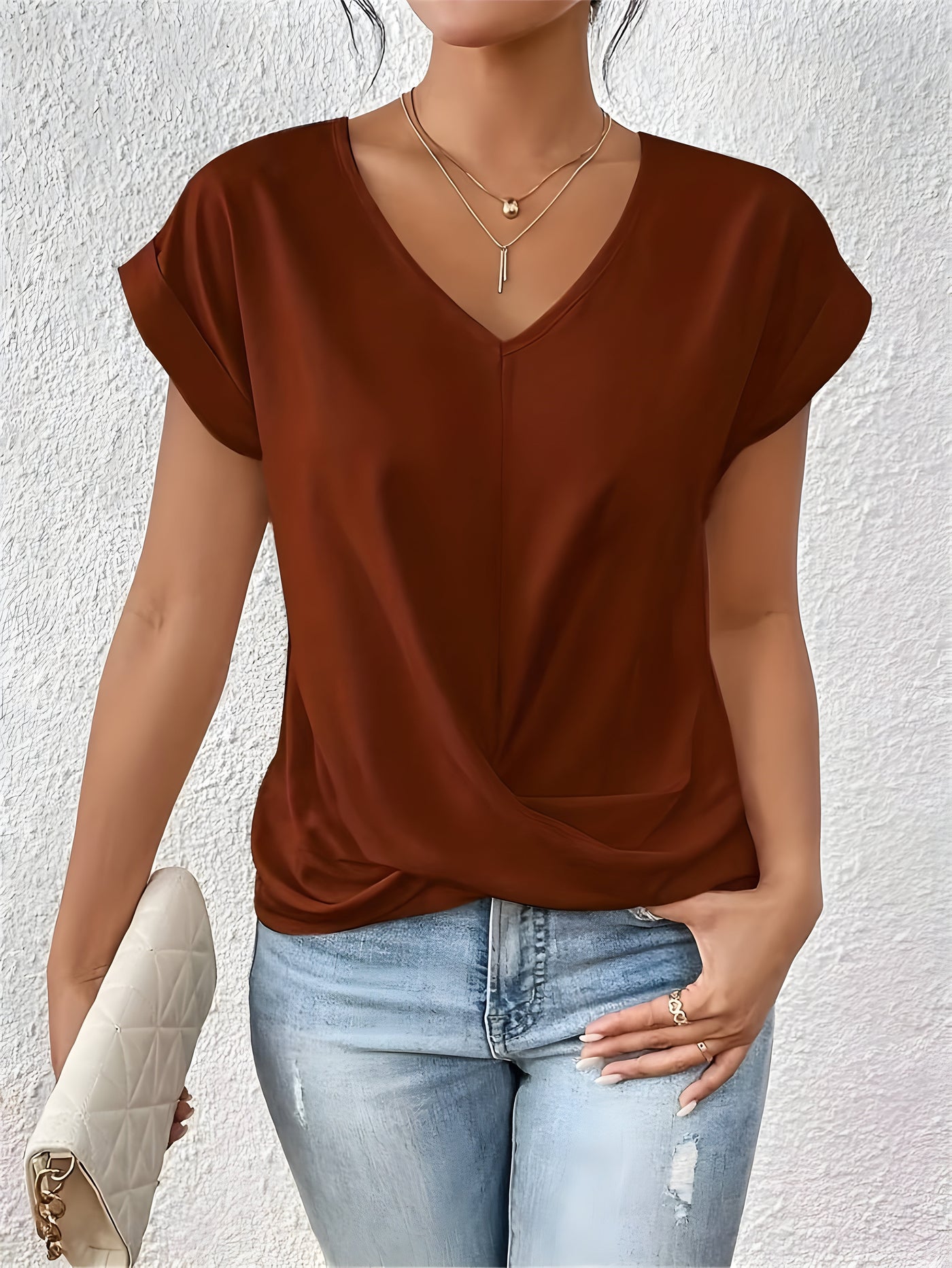 Kathrina | V-Neck Twist Front Top