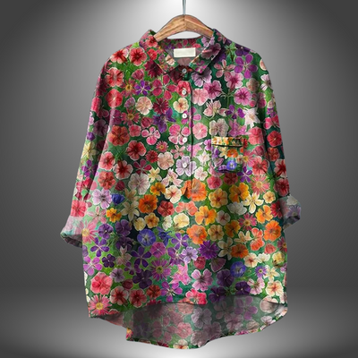 Virginia | Artisan Floral Shirt for Women