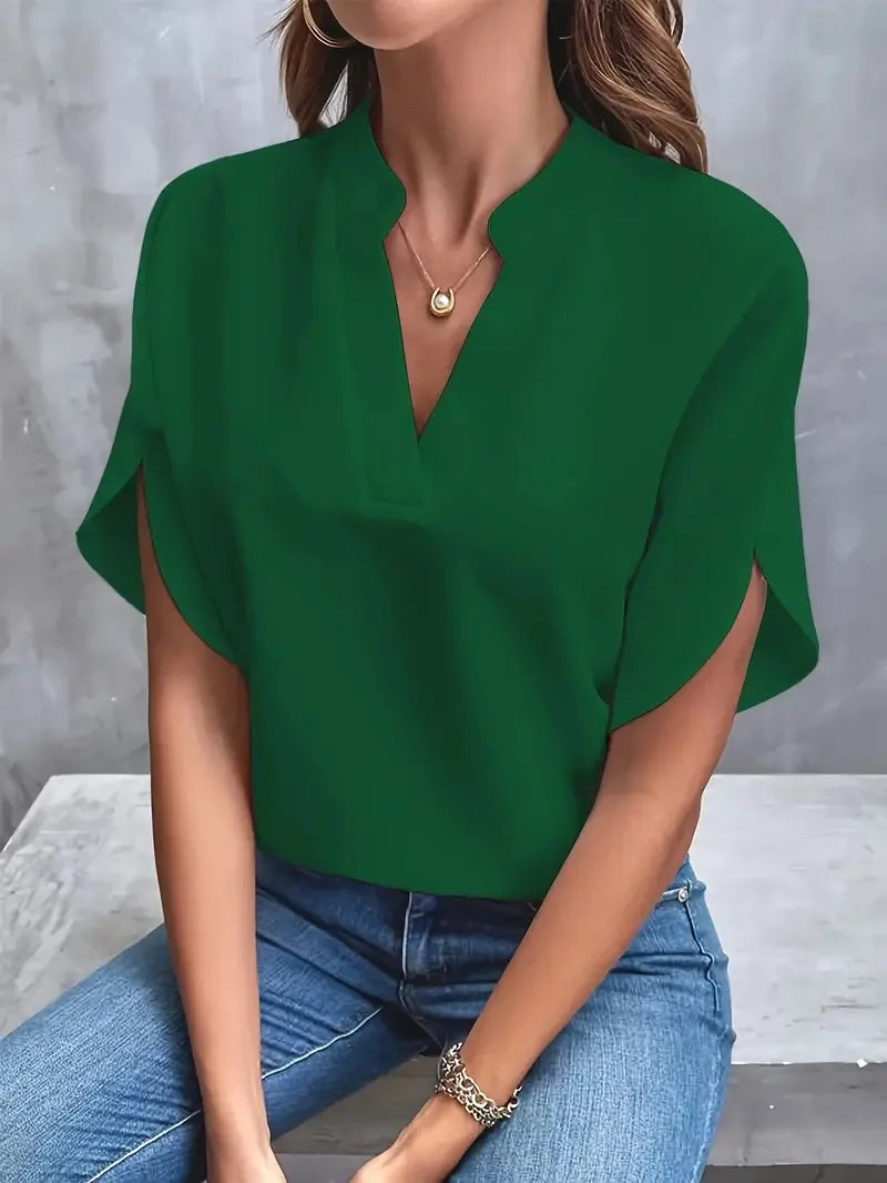 Bettina | Stylish V-Neck Flowing Blouse
