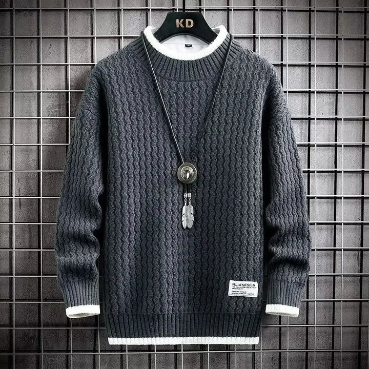 Levi | Colour Blocked Cable Knit Turtleneck