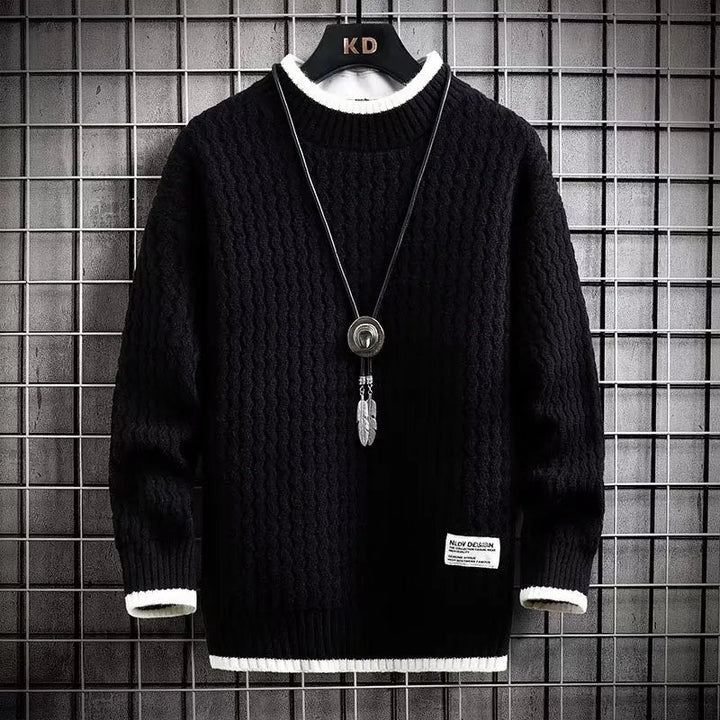 Levi | Colour Blocked Cable Knit Turtleneck