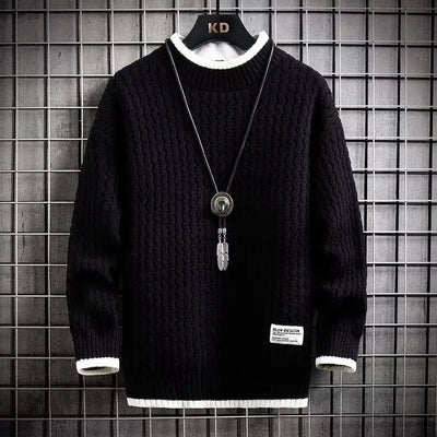 Levi | Colour Blocked Cable Knit Turtleneck