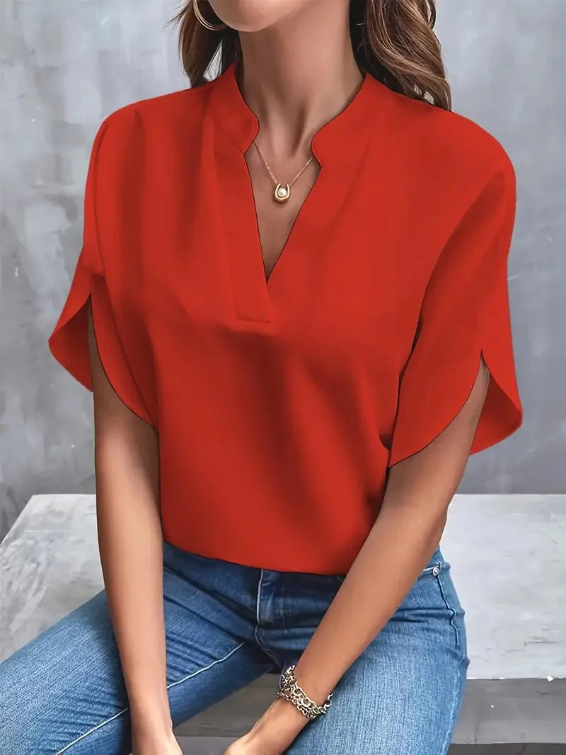 Bettina | Stylish V-Neck Flowing Blouse