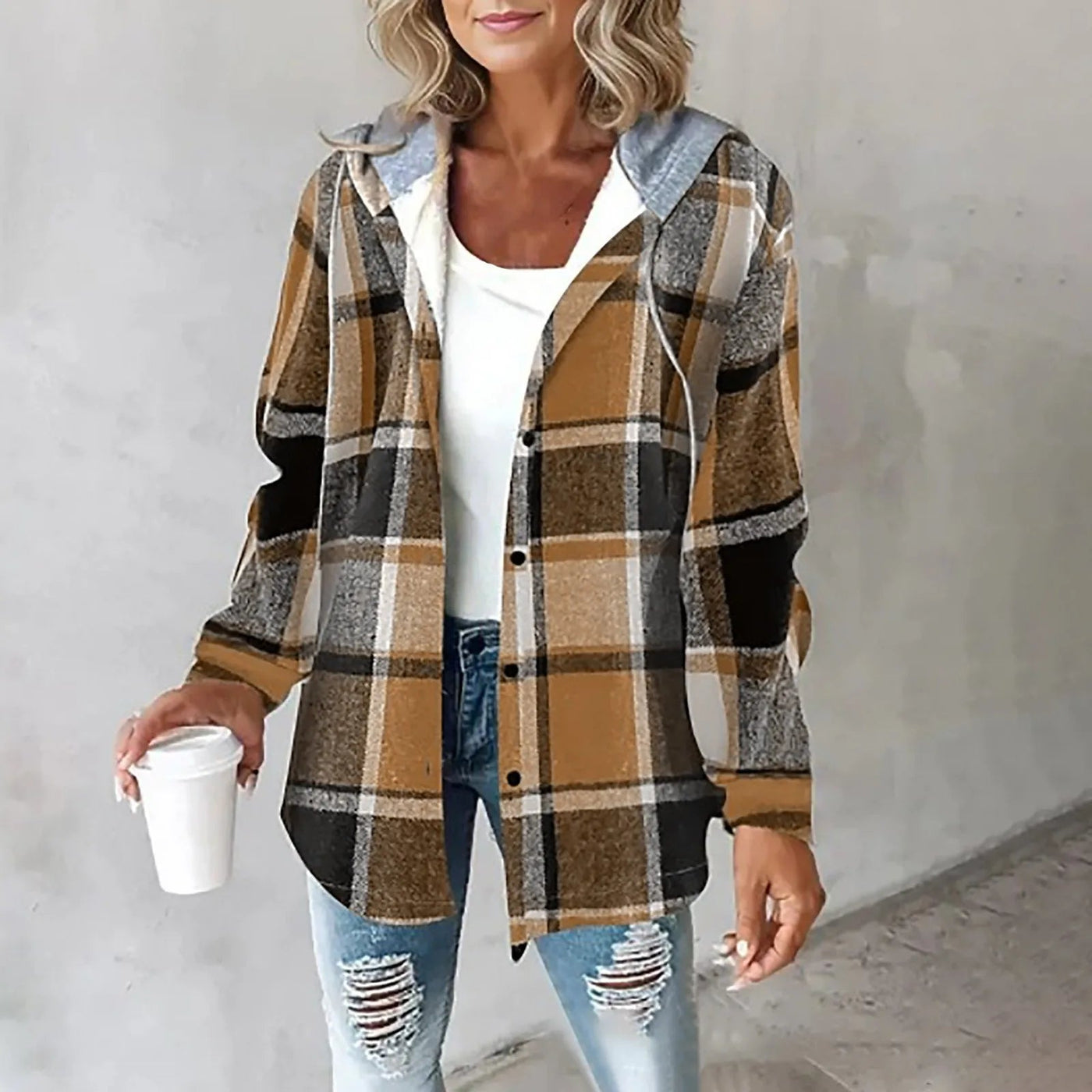 Jemima™ | Women's Buttoned Check Jacket