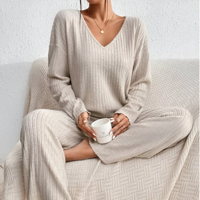 Isla™ | Striped V-Neck Sweater Set
