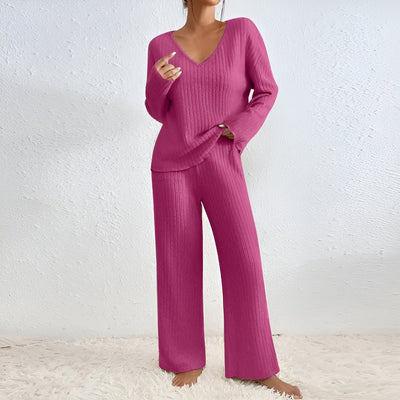 Isla™ | Striped V-Neck Sweater Set